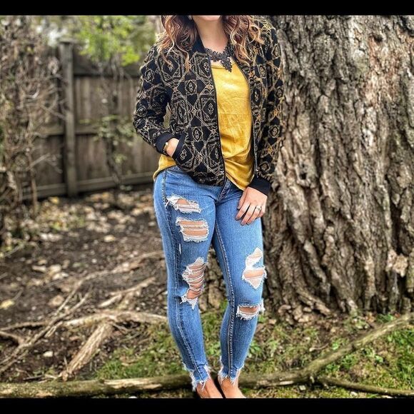 Lularoe Stevie Bomber Jacket Elegant Collection - Size Medium - Picture 2 of 4